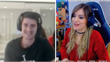 Brutal pillada a Courtois ligando en directo con una gamer: no sabía dónde meterse...