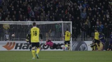 Maribor-Sevilla. Tavares marcó el primero del partido. 1-0.