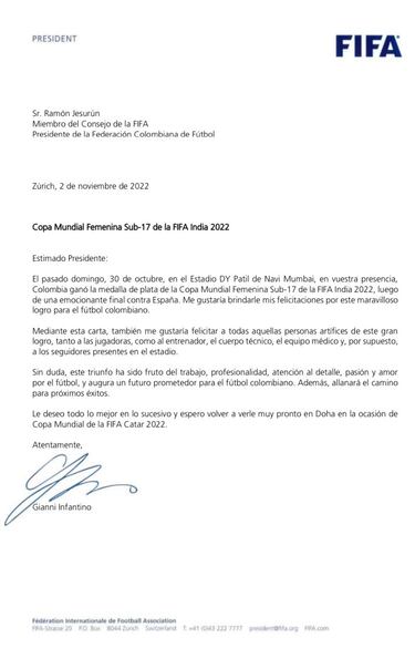 FIFA felicita a Selección tras subtítulo en Mundial Sub 17