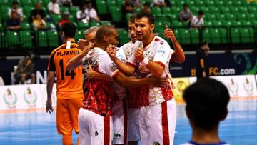 ElPozo celebra uno de sus goles ante el Mes Sungun.