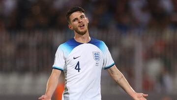 Declan Rice, jugador del West Ham, durante un partido con Inglaterra.