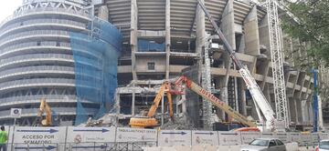 Las obras en los exteriores del estadio.