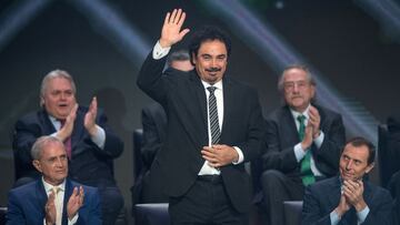 Hugo Sánchez durante la ceremonia del Salón de la Fama de FIFA