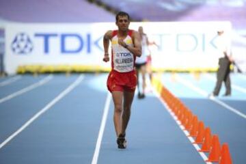 El atleta español Claudio Villanueva compite en la prueba de los 50 km marcha de los Mundiales de atletismo que se disputan en Moscú (Rusia)