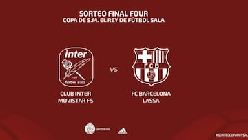 Movistar Inter y F.C. Barcelona Lassa se medir&aacute;n en semifinales de la Copa del Rey de F&uacute;tbol Sala.