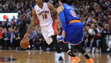 DeMar DeRozan ante Shane Larkin.