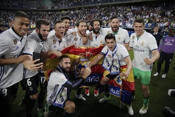 Mariano, Nacho Fernández, Lucas Vázquez, Marco Asensio, Sergio Ramos, Isco, Kiko Casilla, Yañez, Carvajal y Morata.
