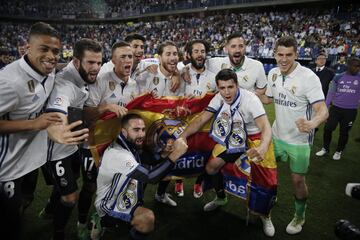 Mariano, Nacho Fernández, Lucas Vázquez, Marco Asensio, Sergio Ramos, Isco, Kiko Casilla, Yañez, Carvajal y Morata.