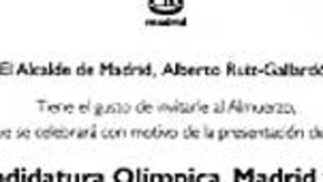 La invitación para el jueves.