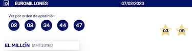 Euromillones: comprobar los resultados del sorteo de hoy, martes 7 de febrero