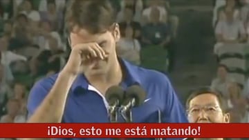 Las lágrimas de Federer tras perder con Nadal en 2009