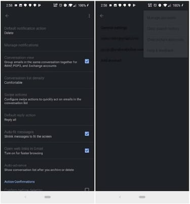 Gmail para Android tendrá su propio modo oscuro