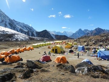 Uno de los campamentos en la subida al Everest.