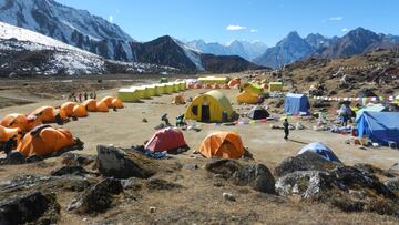Uno de los campamentos en la subida al Everest.