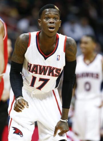 El alemán Dennis Schroeder, de Atlanta Hawks, con cara de asombro.