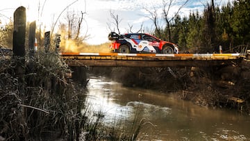 Ott Tänak (EST) Martin Järveoja (EST) Of team HYUNDAI SHELL MOBIS WORLD RALLY TEAM are seen performing during the World Rally Championship Chile in Conception, Chile on 26,September. 2024 // Jaanus Ree / Red Bull Content Pool // SI202409260614 // Usage for editorial use only //