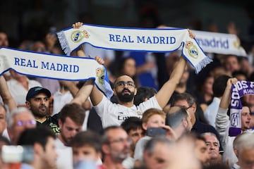 At home | Real Madrid fans at the Estadio Santiago Bernabeu.