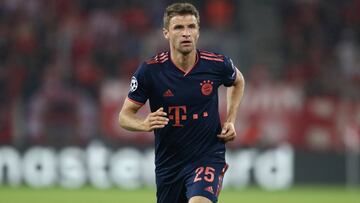 PIRAEUS, GREECE - OCTOBER 22: Thomas Müller of FC Bayern München runs during the UEFA Champions League group B match between Olympiacos FC and Bayern Muenchen at Karaiskakis Stadium on October 22, 2019 in Piraeus, Greece. (Photo by Alexander Has