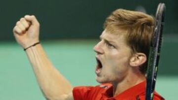 David Goffin celebra la victoria ante Delbonis.