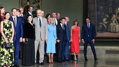 (From R)  Spanish Prime Minister Pedro Sanchez (R), his wife Maria Begona Gomez Fernandez, European Council President Charles Michel, Albanian Prime Minister Edi Rama, his wife  Linda Rama, Belgian Prime Minister Alexander De Croo and his wife Annik Penders pose during a visit to the Prado Museum in Madrid, on June 28, 2022, as they attend an official dinner during a NATO summit. - RESTRICTED TO EDITORIAL USE - MANDATORY MENTION OF THE ARTIST UPON PUBLICATION - TO ILLUSTRATE THE EVENT AS SPECIFIED IN THE CAPTION (Photo by BERTRAND GUAY / POOL / AFP) / RESTRICTED TO EDITORIAL USE - MANDATORY MENTION OF THE ARTIST UPON PUBLICATION - TO ILLUSTRATE THE EVENT AS SPECIFIED IN THE CAPTION / RESTRICTED TO EDITORIAL USE - MANDATORY MENTION OF THE ARTIST UPON PUBLICATION - TO ILLUSTRATE THE EVENT AS SPECIFIED IN THE CAPTION (Photo by BERTRAND GUAY/POOL/AFP via Getty Images)