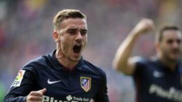 Griezmann celebrando su gol de falta ante el Sporting.