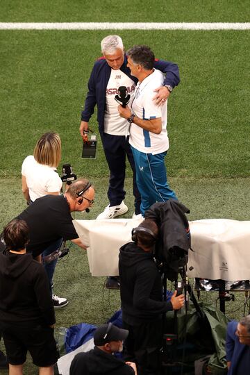 Mendilibar y Mourinho coinciden en el reconocimiento del Puskas Arena.