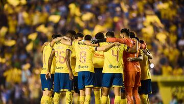 Players of America during the Semi-Final second leg match between America and Cruz Azul as part of the Liga BBVA MX, Torneo Clausura 2025 at Ciudad de los Deportes Stadium on May 18, 2025 in Mexico City, Mexico.