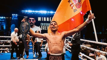 Cristóbal Lorente tras proclamarse campeón de Europa en Albania.