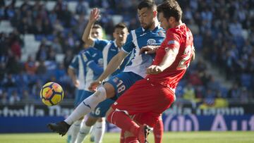 Javi Fuego, contra el Sevilla.