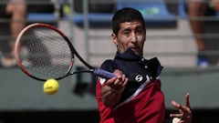 Hans Podlipnik durante su duelo por Copa Davis. 