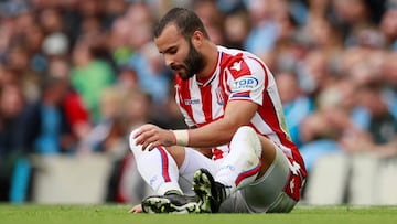 El delantero espa&ntilde;ol del Stoke Cuty, Jes&eacute; Rodr&iacute;guez, durante un partido.