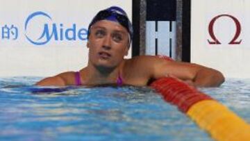 Mireia, tras marcar el mejor tiempo en las series.