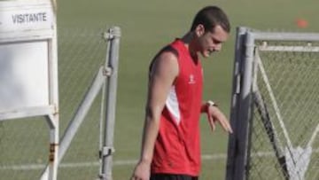 El uruguayo Cristóforo, durante un entrenamiento.