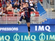 Corpas celebra un gol con el Eibar.