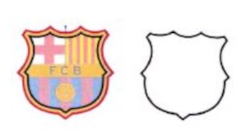 Escudo del Bar&ccedil;a y su silueta.