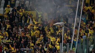 Villlareal supporters during the UEFA Champions League, Round of 16, 2nd leg football match between Juventus FC and Villarreal CF on March 16, 2022 at Allianz Stadium in Turin, Italy - Photo Nderim Kaceli / DPPI
AFP7
16/03/2022 ONLY FOR USE IN SPAIN