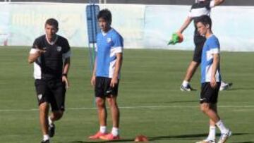 Javi Gracia, durante un entrenamiento.