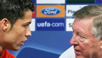 Cristiano Ronaldo y Alex Ferguson.
