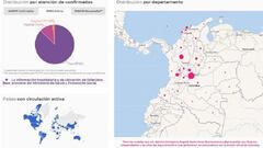 Este es el mapa de casos y muertes por coronavirus por departamentos en Colombia de este viernes 2 de julio. Actualmente, hay 185.742 casos activos