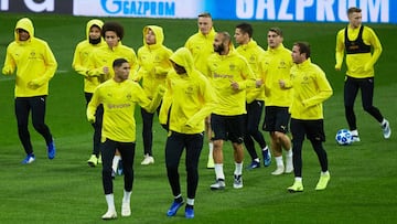 El Dortmund se ejercitó ayer en el Metropolitano, un día antes de jugar ante el Atlético de Madrid.