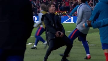 Gesto de Simeone ante la Juventus. 