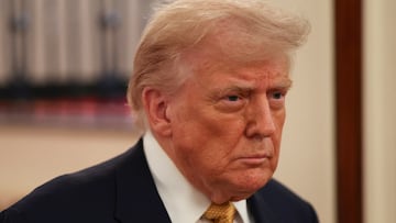 U.S President Donald Trump looks on on the day he signs the HALT Fentanyl Act, in the East Room at the White House in Washington, D.C., U.S., July 16, 2025. REUTERS/Umit Bektas