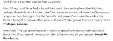 La prensa inglesa critica a Guardiola en su peor racha