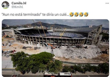 Los memes de la Champions no tienen piedad con las obras del Bernabéu ni con el Atleti 