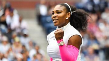 Serena Williams celebra su victoria ante Yaroslava Shvedova que la convierte en la tenista con más victorias en los Grand Slam.