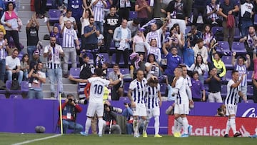  Valladolid. 24/09/2019. Photogenic/Miguel &Atilde;ngel Santos.. F&Atilde;TBOL REAL VALLADOLID - GRANADA.- El Real Valladolid y el Granada Club de F&Atilde;&ordm;tbol se enfrentan en la sexta jornada de la Liga Santander. 
 GOL DEL VALLADOLID, GOL DE PL