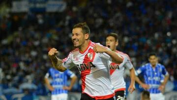 Rodrigo Mora celebra el gol de la victoria frente a Godoy Cruz.