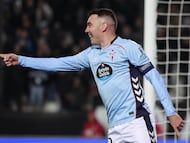 Iago Aspas, capitán del Celta, celebra un gol contra el PAOK en Salónica.