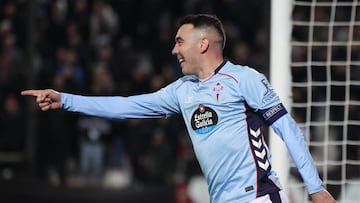 Iago Aspas, capitán del Celta, celebra un gol contra el PAOK en Salónica.