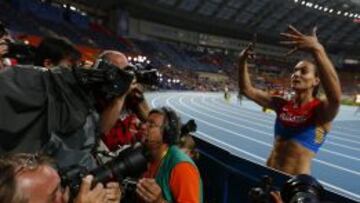 Yelena Isinbayeva, durante una competici&oacute;n.